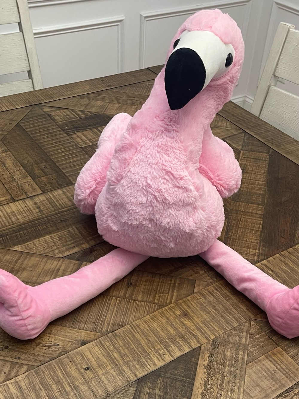HUGE Goffa Pink Flamingo dangly legs Plush Stuffed Toy bird